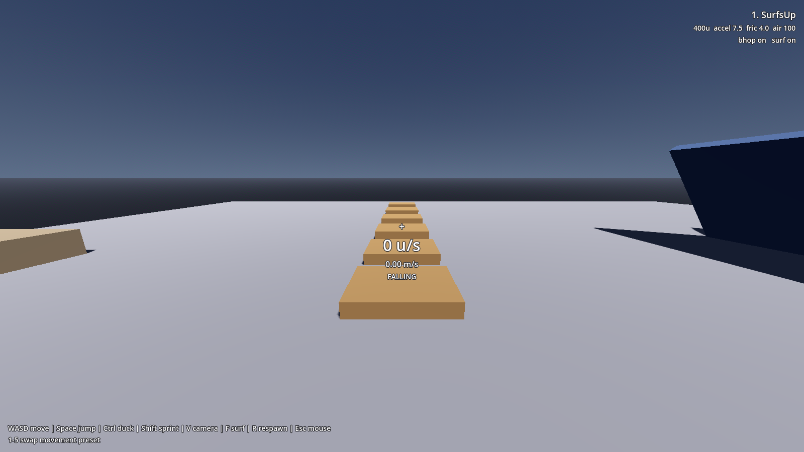 Six blocks with widening gaps